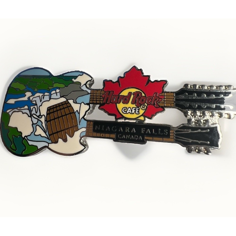 Hard Rock Cafe Niagara Falls Canada Double Neck Guitar Pin LE 1000